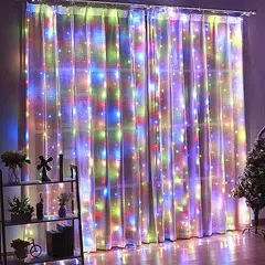 LED Curtain String Light para decoração de casa, feericamente guirlanda, usb remoto, férias, quarto, natal, ano novo, festa de casamento, 8 modos - comprar online