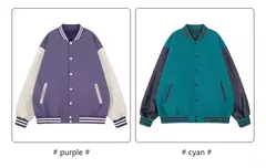 Patches masculinos jaqueta bomber bloco de cores varsity beisebol outerwear casual solto primavera e outono confortável casacos unissex 24h enviado - loja online