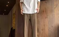 Calças largas retas para homens, terno masculino, calça preta, spandex clássico, desgaste do trabalho, roupas de alfaiataria, oferta chinesa - Wolf Magazine
