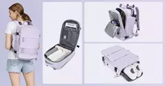 Mochila de viagem para mulheres, Mochila para laptop TSA, voo aprovado, mochila casual para semana na internet