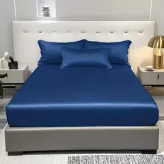 Lençol de cetim para o quarto, cama moderna, simples, cor sólida, excluindo fronhas, 1 - comprar online
