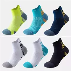 Meia de corrida de maratona profissional para homens e mulheres, meias engrossadas, amortecido, tubo curto, corte baixo, esportes, fitness, 2023