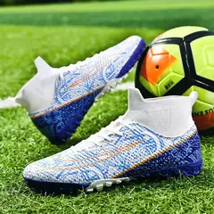 Botas de futebol masculinas longas, grama artificial, tênis de futsal, esportes ao ar livre, crianças, tênis de futebol para meninos, original, sociedade - comprar online