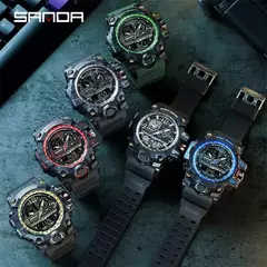 Imagem do Relógio de quartzo estilo G SANDA masculino, choque impermeável, relógio militar esportivo, relógio de pulso digital masculino, relógio, novo, 3133, 50m, 2022