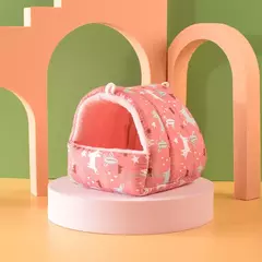 Bonito dos desenhos animados coelho esquilo mini gaiola cobaia ninho pequeno animal ratos rato animal de estimação dormir cama hamster casa inverno quente macio esteira - loja online