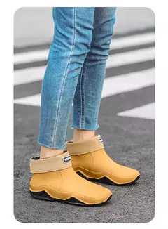 Imagem do Botas de chuva antiderrapante impermeáveis para homens, sapatos de tornozelo alto para casal, caminhadas, pesca, água, chef, trabalho, ao ar livre, moda, novo