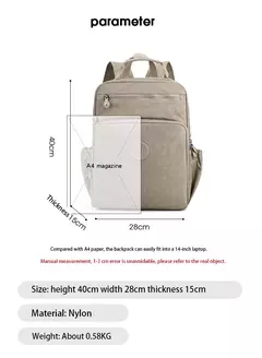 Imagem do Mochila impermeável de nylon para homens e mulheres, mochila leve para laptop,
