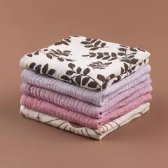 Baby's Soft Absorbent Gaze Algodão Toalhas, Face Wipe, Lenço, Banhando Toalhinha de alimentação, 5Pcs - loja online