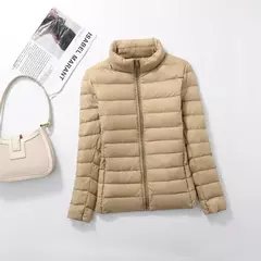 Casaco de sopro ultraleve e leve feminino, jaqueta quente, parkas coreano slim fit, curto, moda feminina, 15 cores, 5XL, primavera