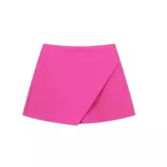 ASDS-Calções de Cintura Alta Feminina, Saias Assimétricas de Zíper Lateral, Monocromáticas, Preto, Branco, Mini, Moda Verão na internet