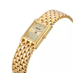 BERNY-Relógio quartzo em aço inoxidável feminino, relógio de pulso quadrado feminino, pequeno relógio de ouro, moda casual e luxo - Wolf Magazine