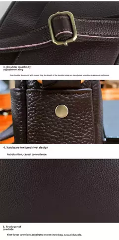 Joyir nova bolsa de ombro de couro genuíno masculino grande capacidade horizontal vintage lichia padrão ombro único saco inclinado para homem - comprar online