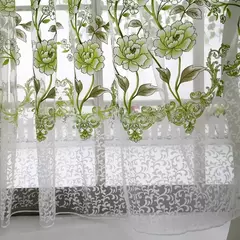 Peony Tule Cortinas para Porta e Janela da Cozinha, Jacquard Sheer Voile, Cortinas de Fios, Sala e Quarto, 100x200cm, Y, 1PC - comprar online