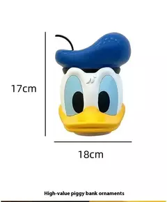 Disney pato donald dos desenhos animados boneca poupança pote mudança jar mickey mouse figura de ação modelo cofrinho anime criança brinquedos presentes na internet