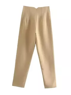 Willshela-Calça reta de cintura alta feminina, calça de zíper frontal, comprimento total, moda feminina chique, vintage - loja online