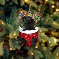 1 pçs enfeites de natal pendurado decoração presente bonito cão natal família pendurado árvore dos desenhos animados produto pingente personalizar h0o1