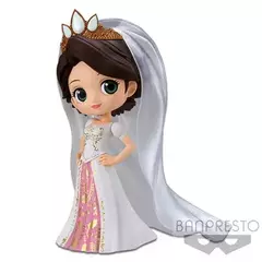Genuine bandai qposket casamento vestido versão disney princesa anime figuras figura de ação coleção modelo brinquedo presente para crianças - loja online