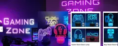 3D LED Gaming Setup Lamp, USB Powered, Bedroom Night Lights das crianças, Iluminação interior, Iluminação Presentes, Sala de jogos - Wolf Magazine