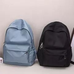 Mochila impermeável de grande capacidade para mulheres, mochila zíper suave, cor sólida, mochila casual para adolescentes, fonte de estudante - loja online