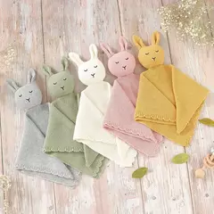 Algodão Malha Crochet Sleepy Bunny Cobertor, Cabeça macia recheada, Primeiro brinquedo do bebê, Dormir Segurando Cobertor de Segurança, Nome personalizado - comprar online