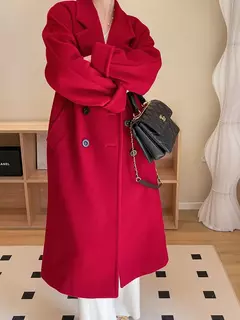 Casaco de Cashmere Camel Classic, casaco de lã de comprimento médio, novo, 101801, outono e inverno - Wolf Magazine