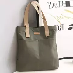 Sacola de lona monocromática para mulheres, designer, bolsa casual, bolsa de ombro, grande capacidade, algodão, reutilizável, praia, compras