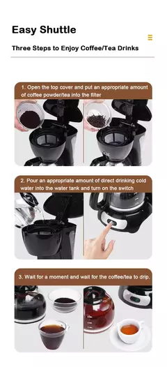 Imagem do DMWD-Máquina De Café Espresso Latte Elétrica Semi-Automática, Mini Gotejamento Moka, Máquina De Cerveja De Café Americana, Caldeira De Chá, 0.6L