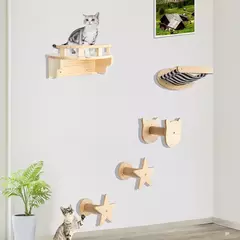 Imagem do Estrutura de escalada para gatos montada na parede, 50cm, escada de escalada para gatos, rede, atividade, sisal, poste de garra para gatos, pedal interno, casa para gatos