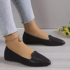 Mocassins deslizantes respiráveis para mulheres, sapatilhas rasas de balé elástico, fundo macio, sapatos de barco com dedo apontado, tamanho grande, 43, moda, 2024 na internet