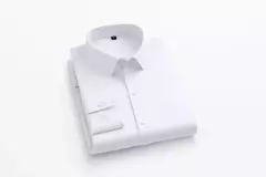 Camisa elástica de manga comprida masculina, camisa gola alta, sem engomar, vestido de negócios, traje profissional de trabalho - loja online