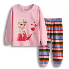 Conjunto pijama de algodão infantil, pijamas femininas, Frozen Anna Cartoon, roupas de bebê, primavera, outono, novo - loja online