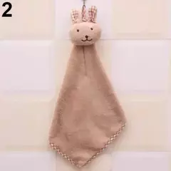 Toalha de banho de coelho dos desenhos animados para crianças, velo macio, pelúcia coral, limpeza de banho suspensa, toalha de mão do berçário na internet