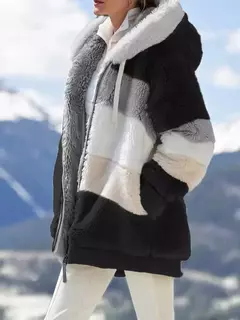 Casaco de capuz extragrande feminino com bolsos macios, streetwear quente, casaco solto, Lady Outerwear, outono, inverno, novo, 2023 na internet