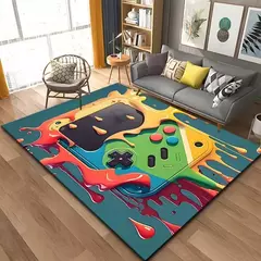 Tapete 3D Gamer Controller Area, Tapetes Grandes para Sala de Estar, Quarto, Coz na internet