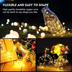 USB Bateria Operado LED String Light, Fio De Cobre, Guirlanda, Fada Iluminação Cordas, Natal, Festa De Casamento, Decoração Lâmpadas, 100-2m