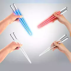 Tema StarWar reutilizável lavável e destacável Sushi Chopsticks, sabre de luz LED, pauzinhos chineses luminosos, utensílios de cozinha, 1 par - comprar online