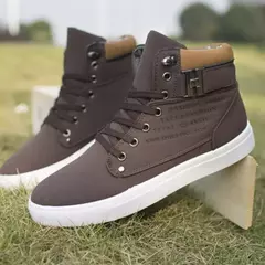 Sapato retrô de skate plataforma masculino, bota casual com renda, top alto, versão coreana, nova moda, outono, 2022 - Wolf Magazine