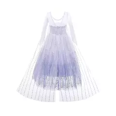 Imagem do Crianças elsa traje menina aniversário malha vestido de princesa crianças cosplay neve rainha desempenho fantasia noite roupas de halloween