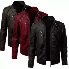 Homens jaqueta de couro do falso da motocicleta 5xl jaquetas masculinas preto jaqueta de couro outwear masculino fino ajuste casacos de couro do plutônio homem na internet