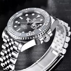 Pagani design esportes masculino relógio de pulso mecânico safira luxo relógio automático para homem aço inoxidável à prova dwaterproof água
