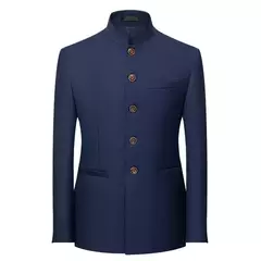 7xl moda masculina gola túnica chinesa terno negócio casual terno jaqueta/masculino fino ajuste de alta qualidade cor pura blazers casaco na internet