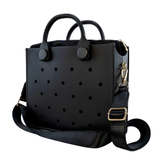 Bolsa de ombro de borracha macia para as mulheres, colorida praia bolsa, encantos personalizados, moda shopping bag, estilo verão - loja online