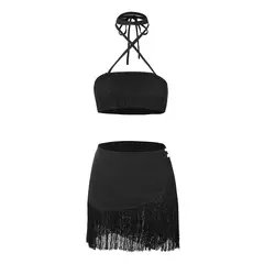 Conjunto sexy de biquíni feminino, sutiã de renda, mini saia, férias de praia, fato de banho feminino casual, 2 peças, verão na internet