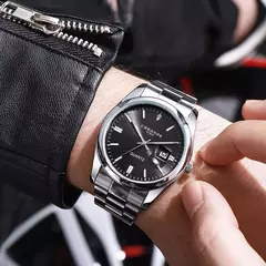 CHRONOS-Relógio de pulso masculino quartzo em aço inoxidável, impermeável, data luminosa, luxo, relógio masculino, Top Brand na internet