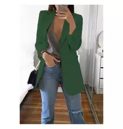 Imagem do Terno casual slim fit feminino com pescoço polo, casaco temperado, moda europeia e americana, casaco de lã primavera e outono, 2024