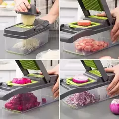 14/16 em 1 multifuncional picador de vegetais alça grelha de alimentos picador de alimentos fatiador de vegetais corte itens de cozinha cocina - loja online