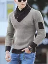 Suéter de gola alta vintage masculino, pulôveres quentes de algodão, suéteres grandes, moda coreana, estilo casual, outono, inverno, 2024