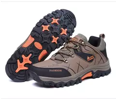 Ténis de couro respirável masculino, sapatos casuais, sapatos de caminhada confortáveis, antiderrapantes, exterior, caminhada, moda, novo na internet