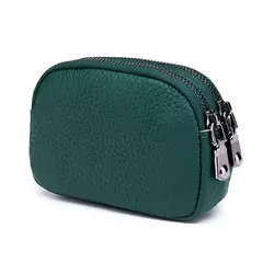 Mulheres couro de vaca com zíper duplo Carteiras Bolsa, Bee Cartão Hole Bag, Batom Case, Couro Mini fone de ouvido Coin Purse, feminino - loja online