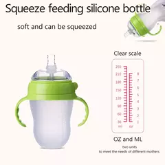 Garrafa de silicone para bebês tipo leite suave com alça, design tipo leite materno, novo, 0 a 36 meses, 240ml, 150ml - loja online